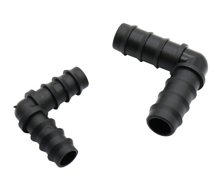 AQUARIUM / POND BARBED ELBOW FLEXIBLE PIPE HOSE CONNECTOR 13mm, 16mm & 25mm