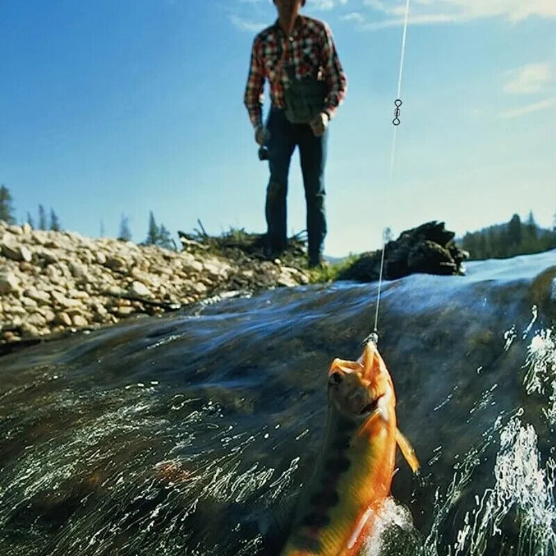 100 x STAINLESS STEEL BEARING SWIVEL FISHING CONNECTORS