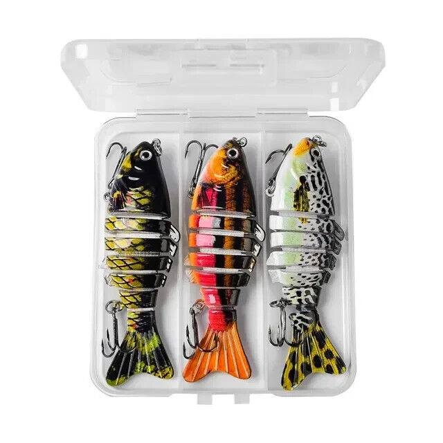 3 x 7 SEGMENT FISHING LURES 15g 10cm IN CASE