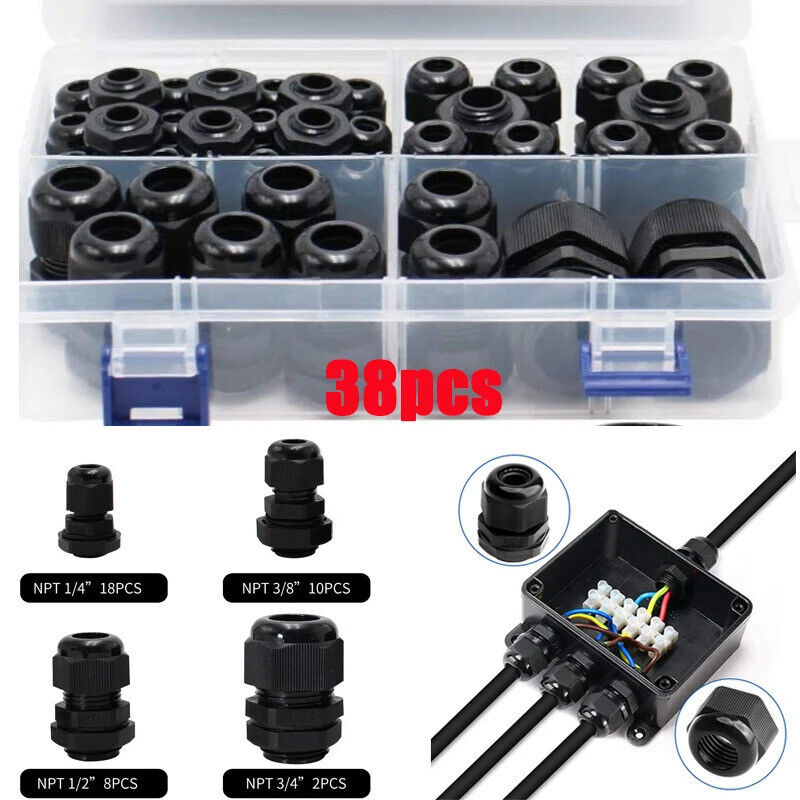 38 x WATERPROOF CABLE GLAND SET