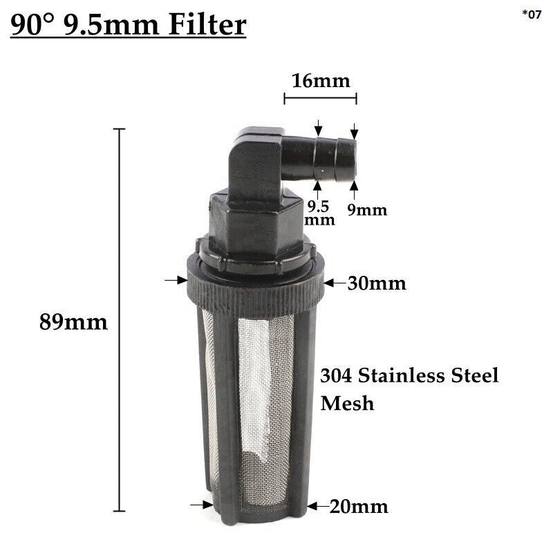 AQUARIUM STAINLESS STEEL FILTER INLET STRAINER 9.5mm PIPE, FISH TANK, POND, (07)
