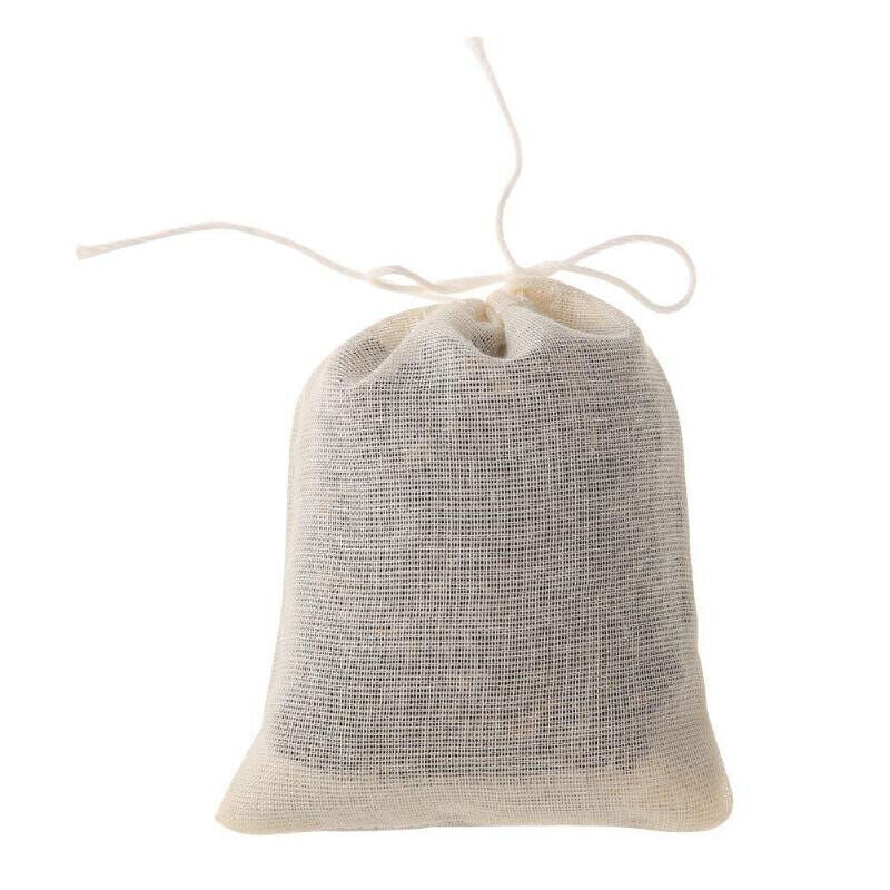 5x REUSABLE MUSLIN STRAINING BAG 10x15cm