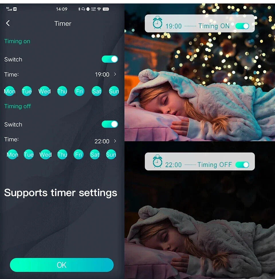 LED SMART BLUETOOTH STRING LIGHTS REMOTE CONTROL FAIRY LIGHTS RGBIC CHRISTMAS
