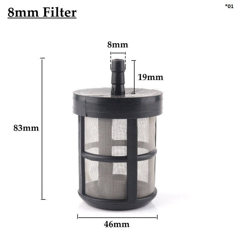 AQUARIUM STAINLESS STEEL FILTER INLET STRAINER 8mm PIPE, FISH TANK, POND, (01)