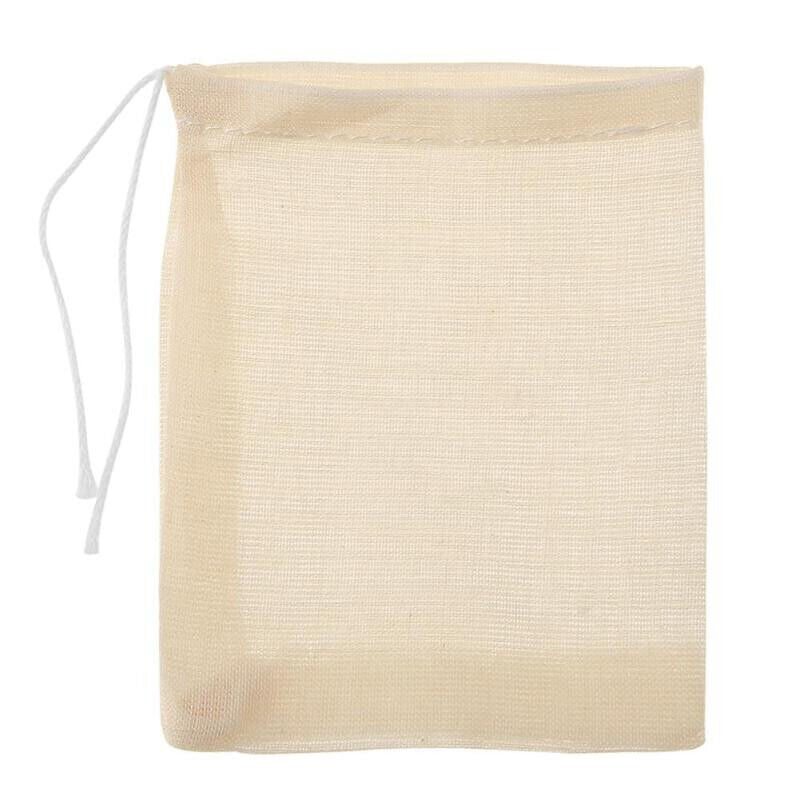 5x REUSABLE MUSLIN STRAINING BAG 10x15cm