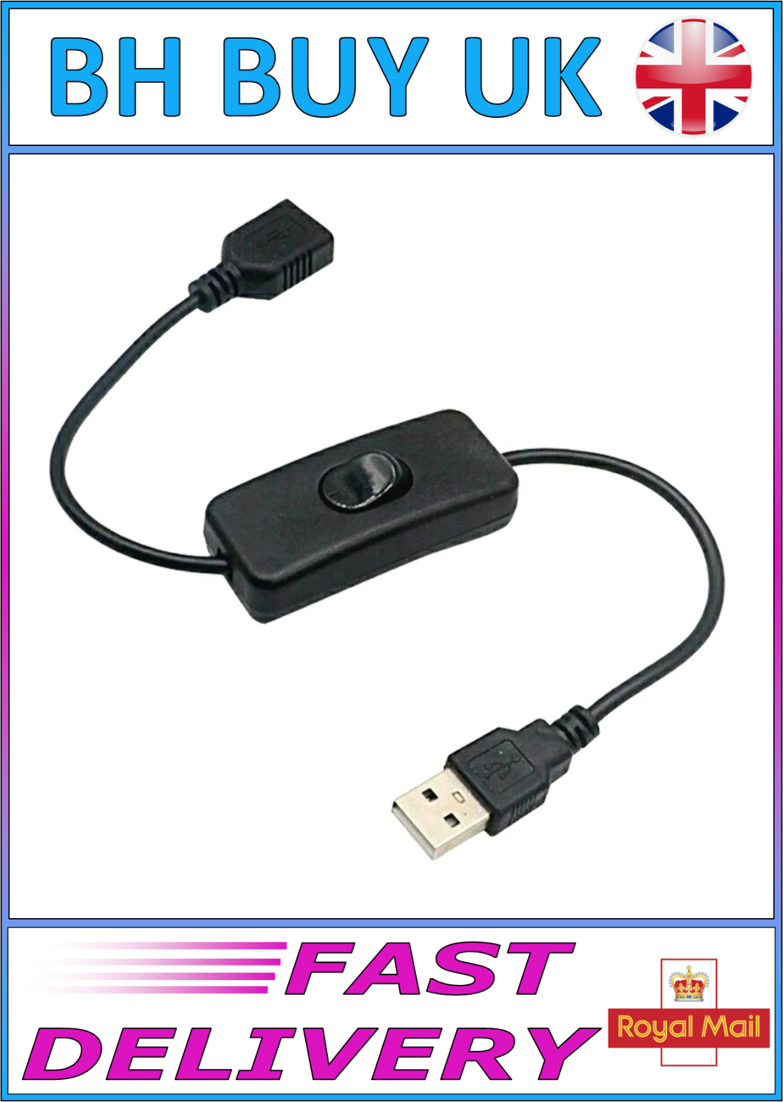 USB INLINE ROCKER SWITCH, ON OFF