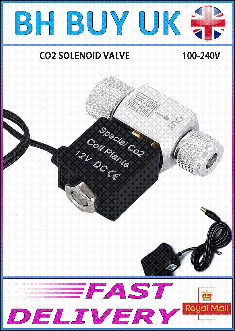 AQUARIUM CO2 VALVE WITH UK PLUG - NORMALY CLOSED