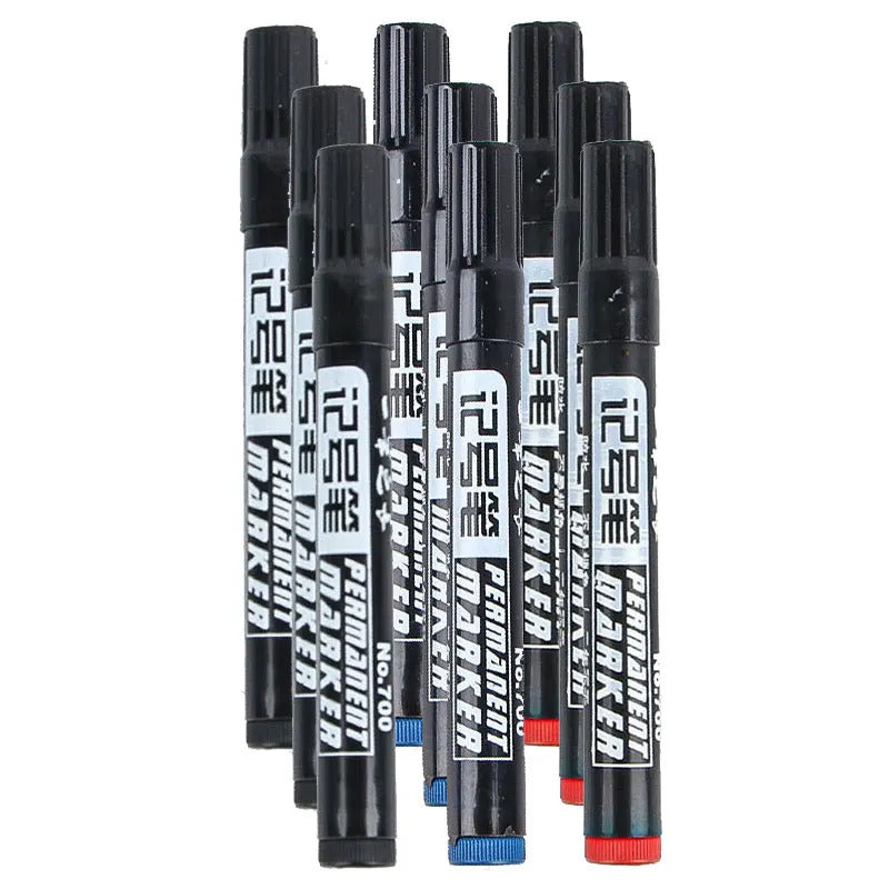 9 x PERMANENT PAINT MARKER SET, BLUE BLACK RED