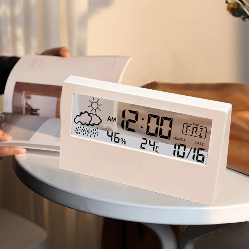 LED THERMOMETER ALARM CLOCK HYGROMETER STATION