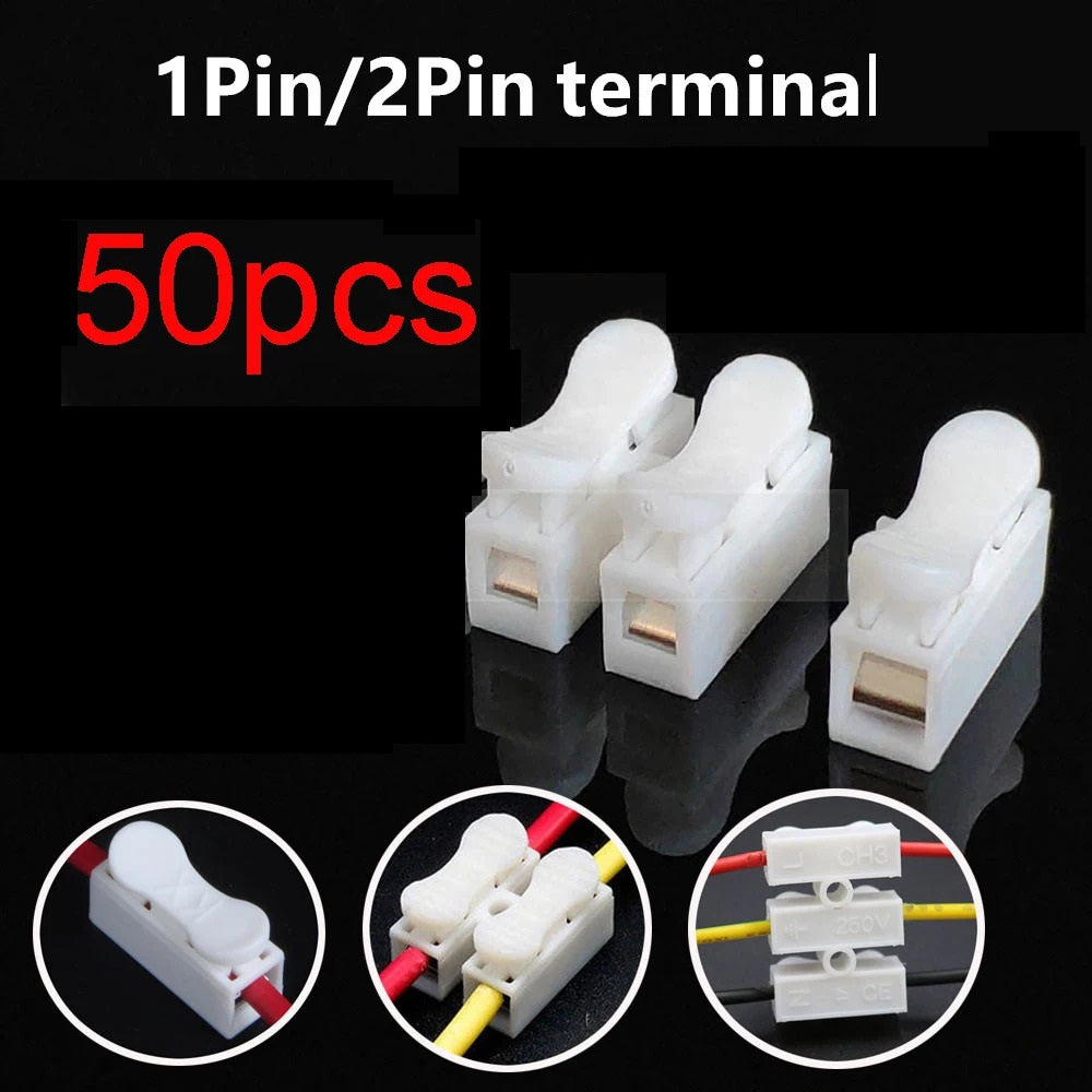 50 x 1 or 2 WAY QUICK ELECTRICAL CONNECTORS