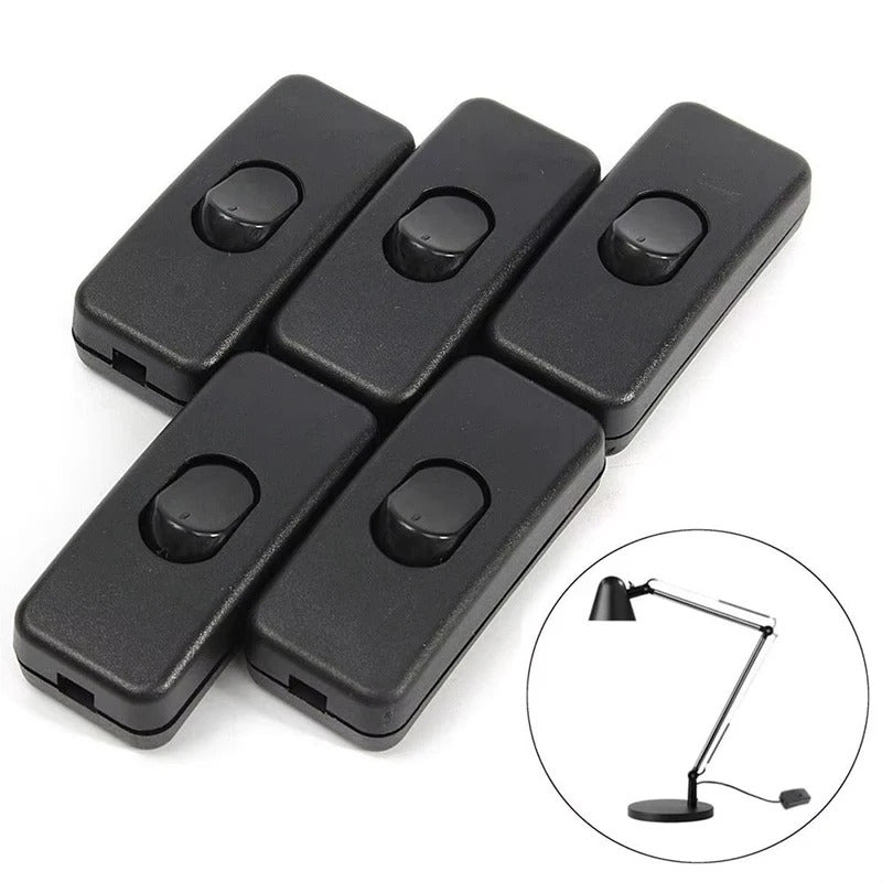 5 x INLINE BLACK LAMP LEAD ROCKER SWITCH