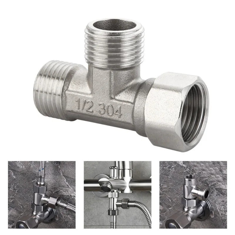 STAINLESS STEEL SHOWER ADAPTER TEE 1/2" 15mm