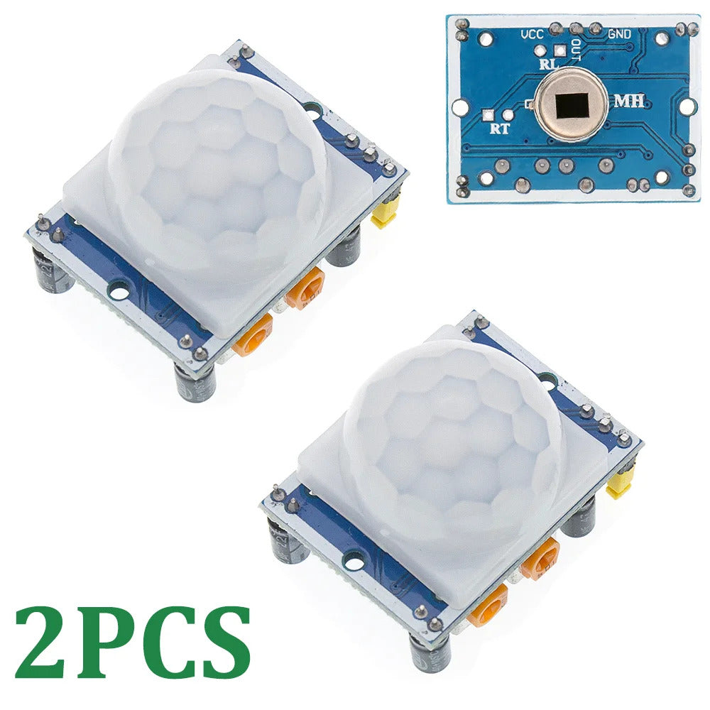 2 x HC-SR501 ADJUSTABLE IR MOTION DETECTOR MODULE
