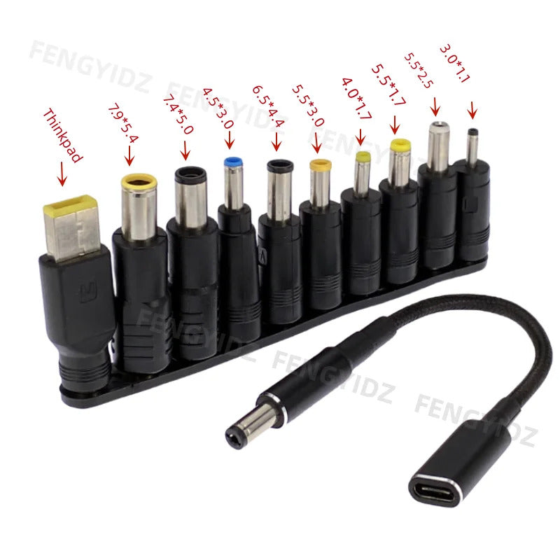 65w TYPE C LAPTOP POWER ADAPTER UNIVERSAL PLUGS