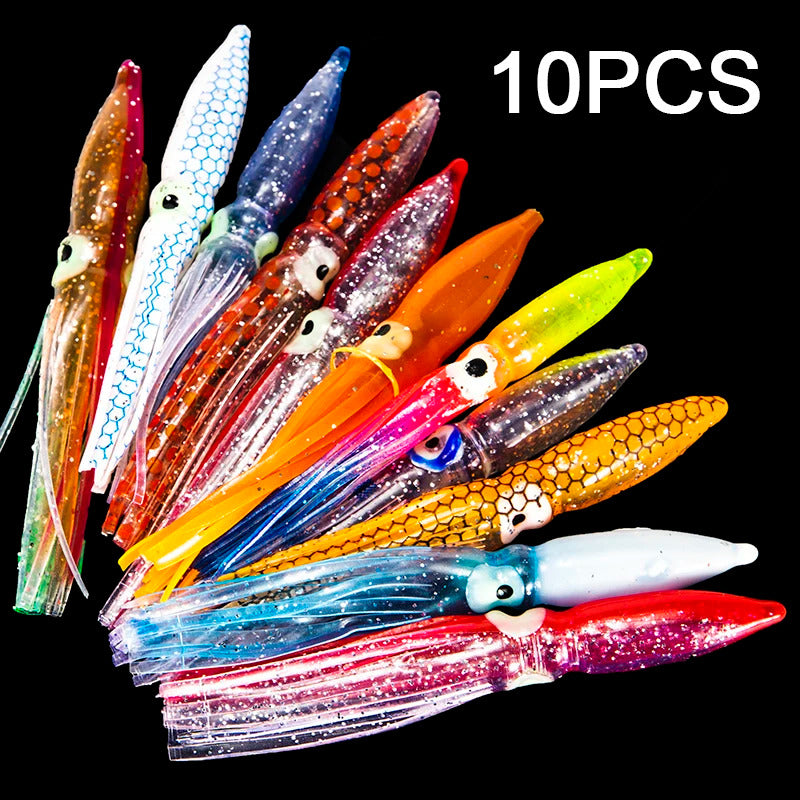 10 x SOFT SQUID FISHING LURES 8cm