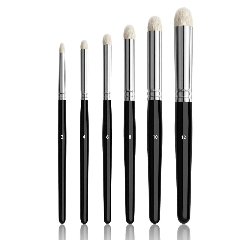 6 x DRY PAINT BRUSH SET, ROUND ENDS
