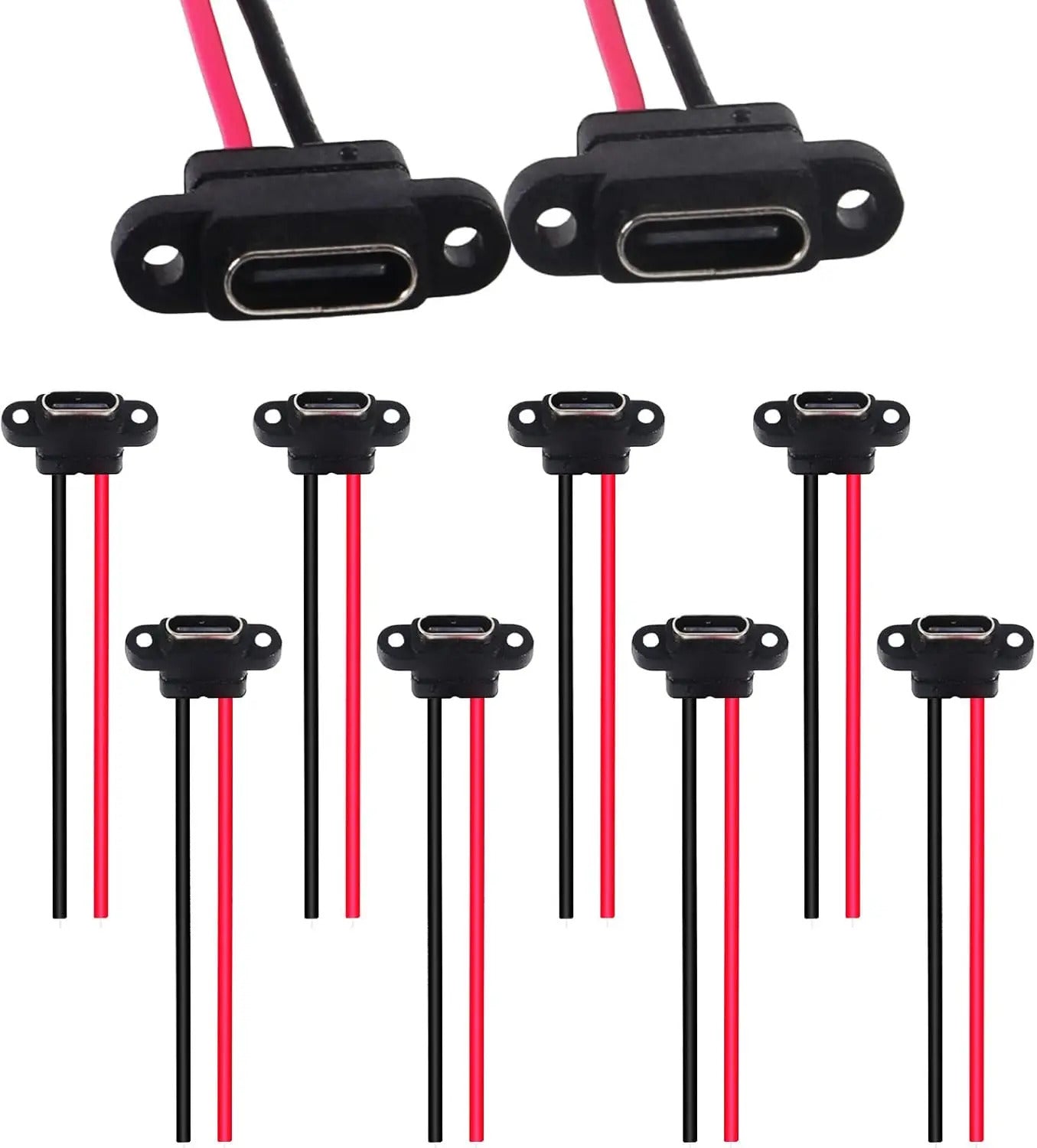 10 x USB TYPE C 2 PIN WATERPROOF FEMALE SOCKETS