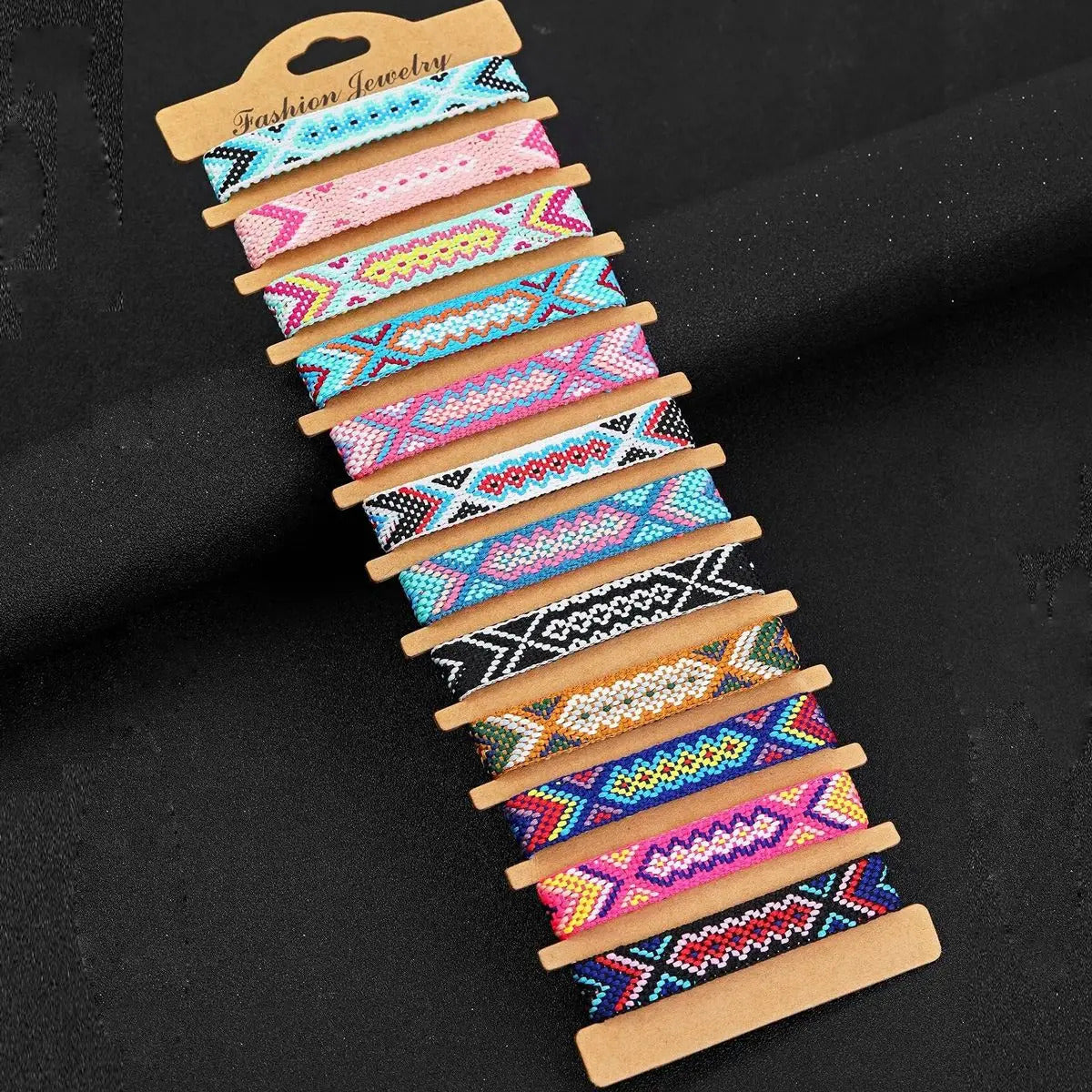 12 x BOHEMIAN NEPAL WOVEN FRIENDSHIP BRACELETS – ADJUSTABLE STRING BRACELETS 05