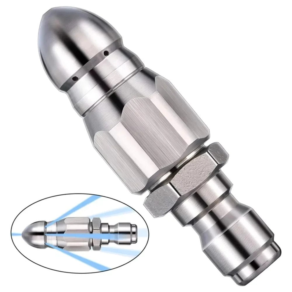 HIGH PRESSURE WATER DRAIN CLEANING NOZZEL 1/4" QUICK CONNECT