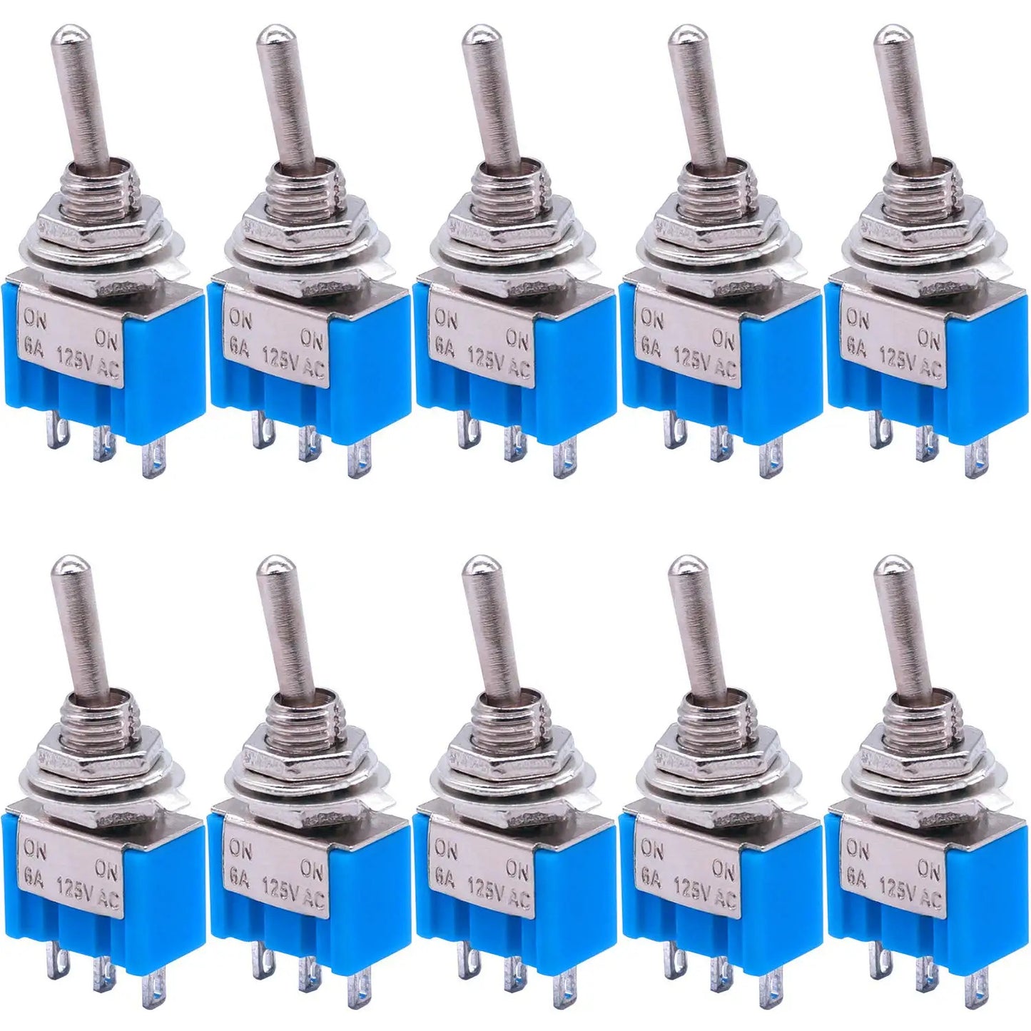 10 x SPDT MINI TOGGLE SWITCH 3 PIN 2 POSSITION ON / ON