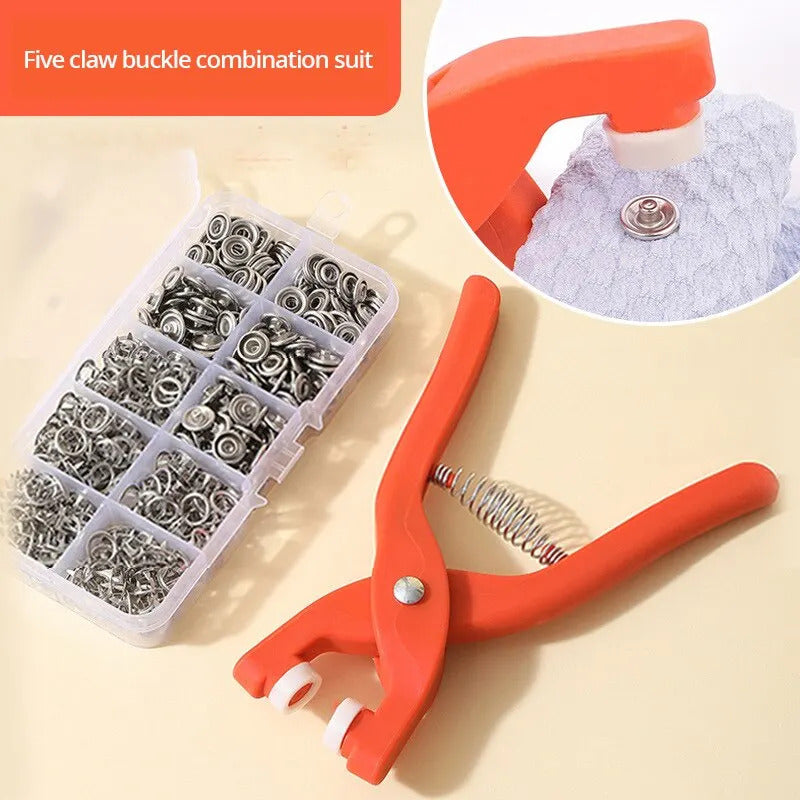 50 x METAL SNAP BUTTON KIT WITH HAND PRESS PLIERS