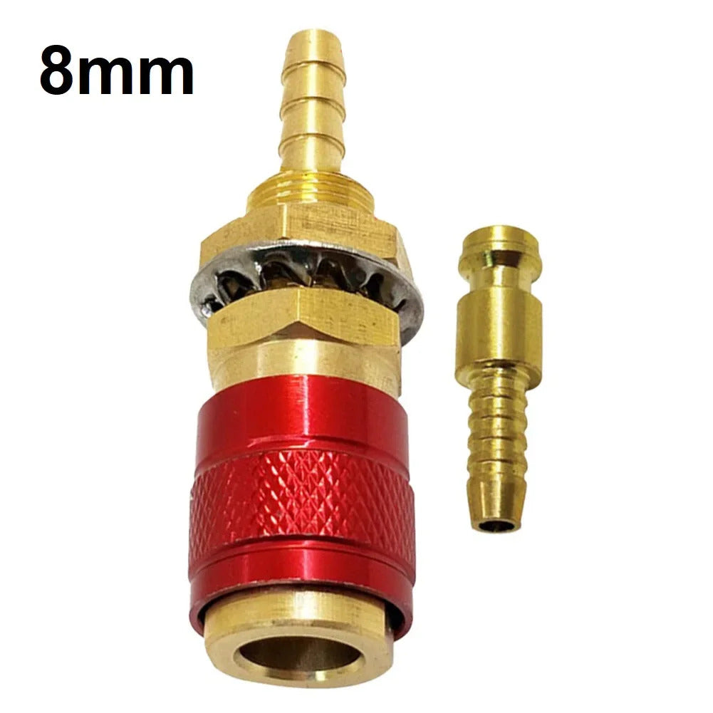BRASS GAS / WATER QUICK RELEASE FITTING 8mm HOSE CONNECTION