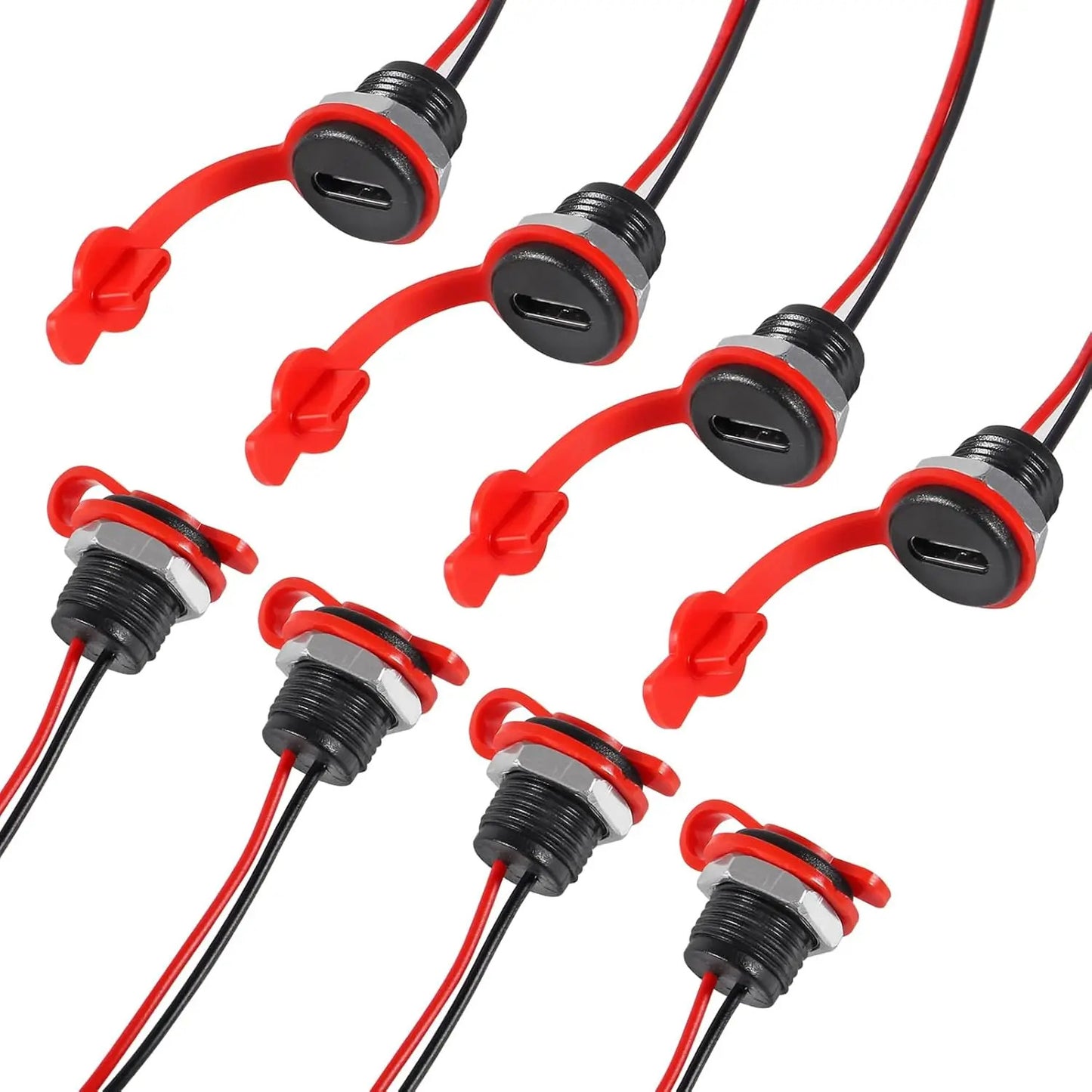 8 x 2 PIN TYPE C FEMALE WATERPROOF CONNECTORS PRE WIRED