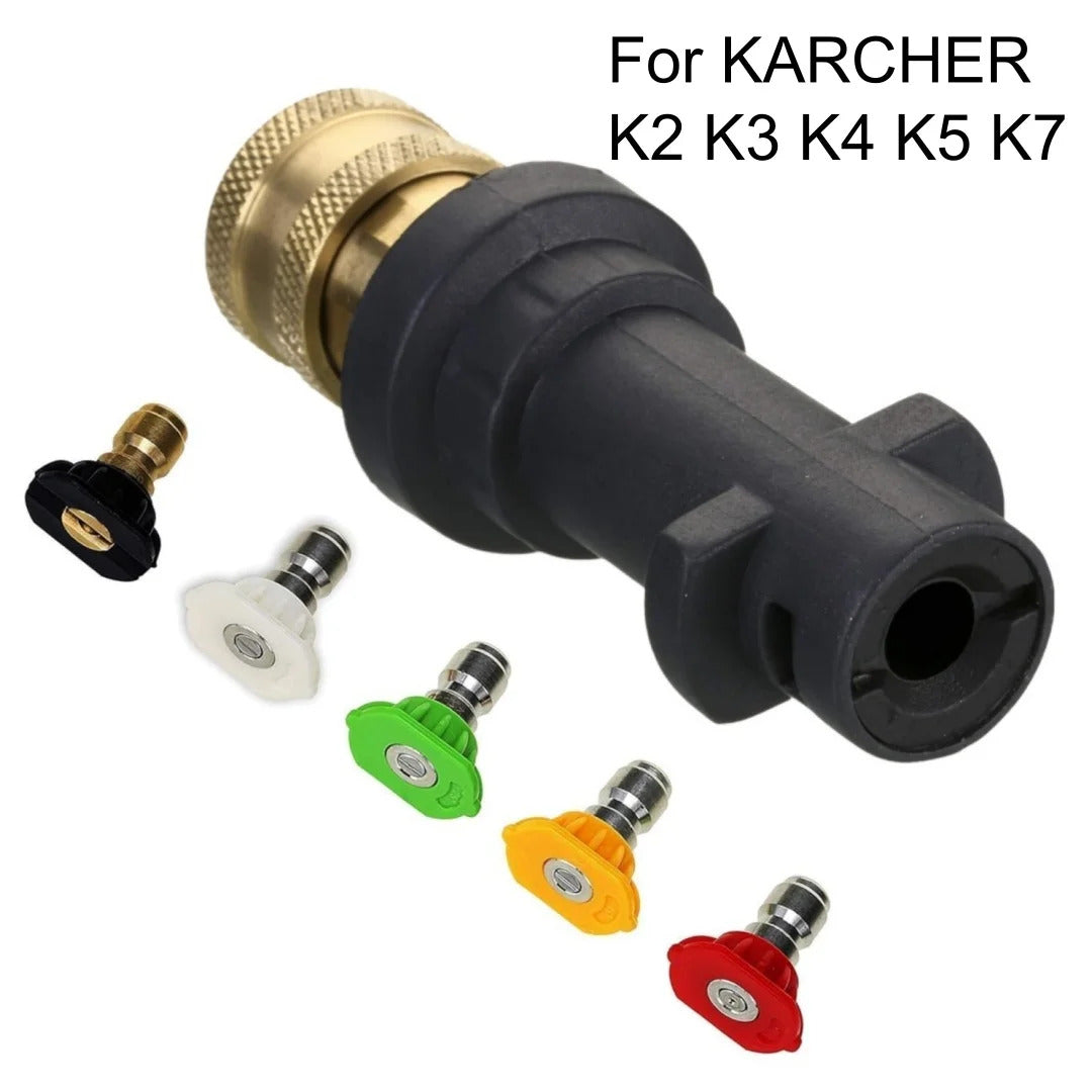 KARCHER COMPATABLE 1/4" QUICK CONNECT ATTACHMENT & 5 JETS
