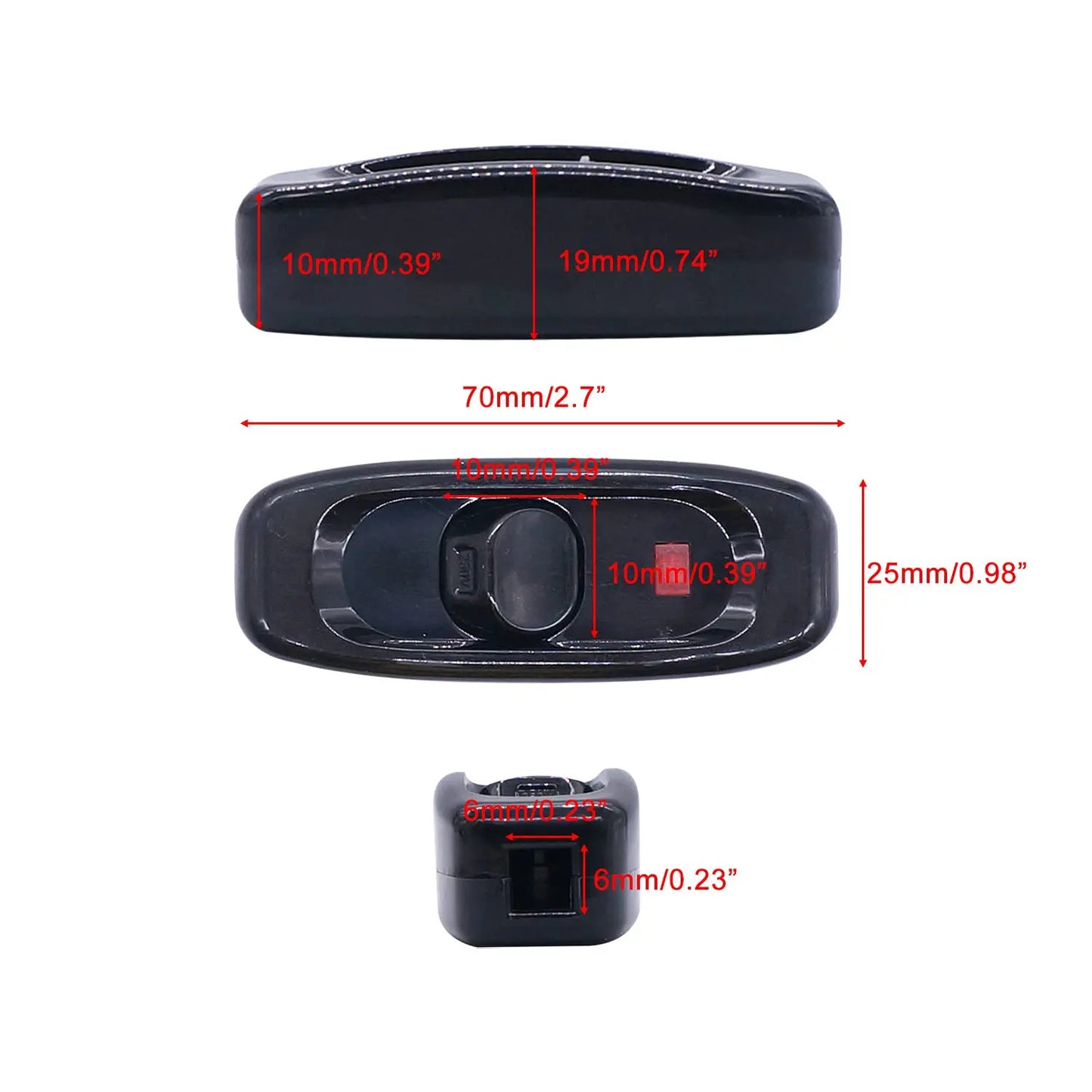 3 x INLINE ROCKER ON OFF SWITCH
