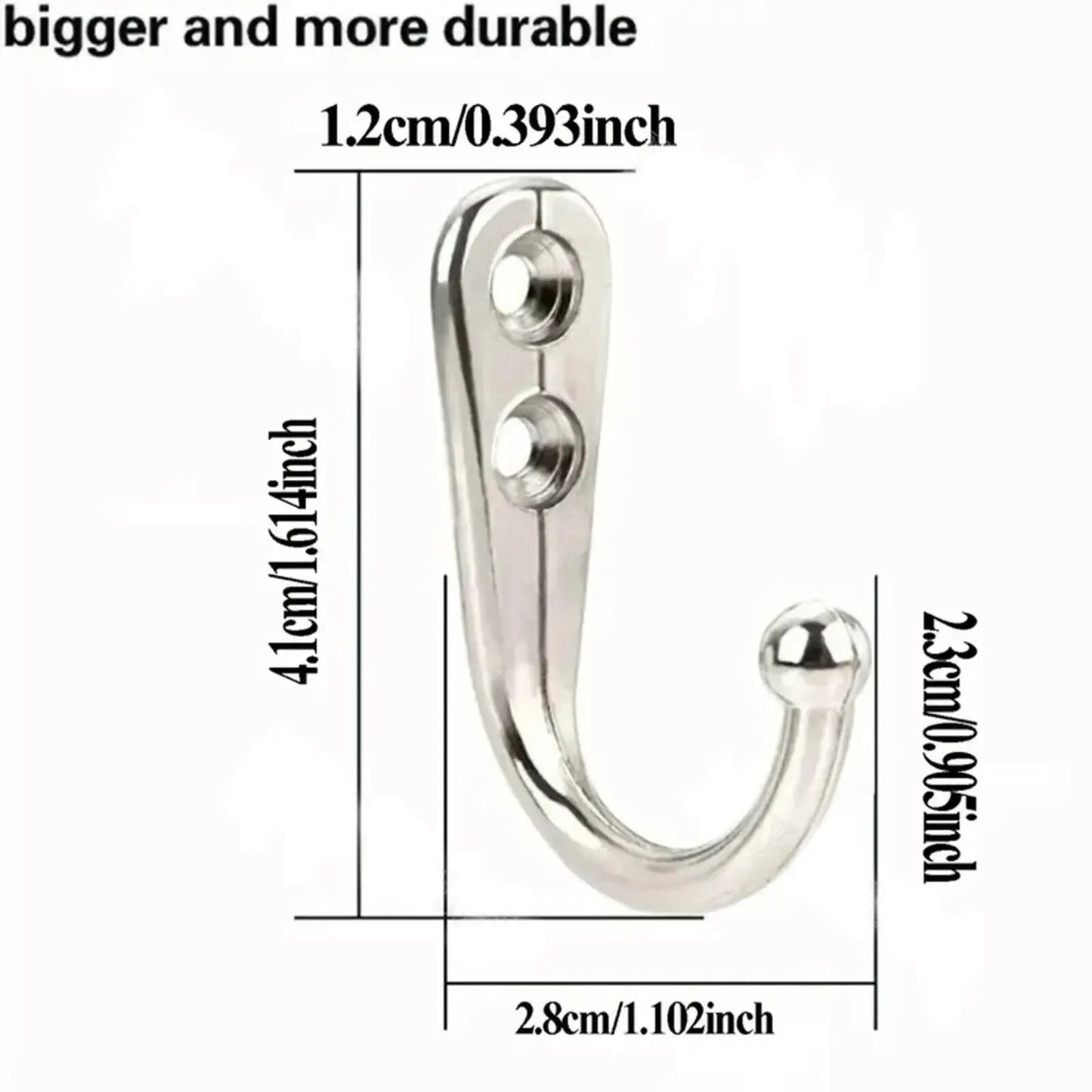 10 x WALL HOOKS WITH SCREWS - CHROME or BLACK