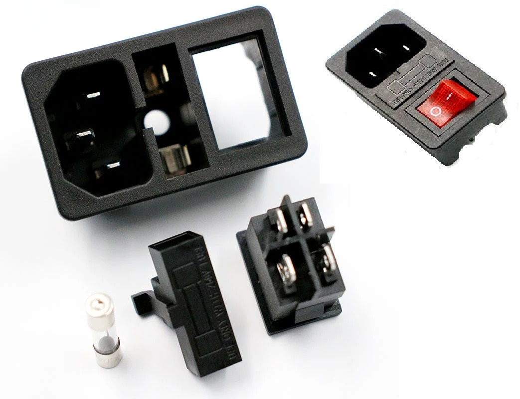 IEC320 C14 POWER SOCKET 10A FUSE ROCKER SWITCH