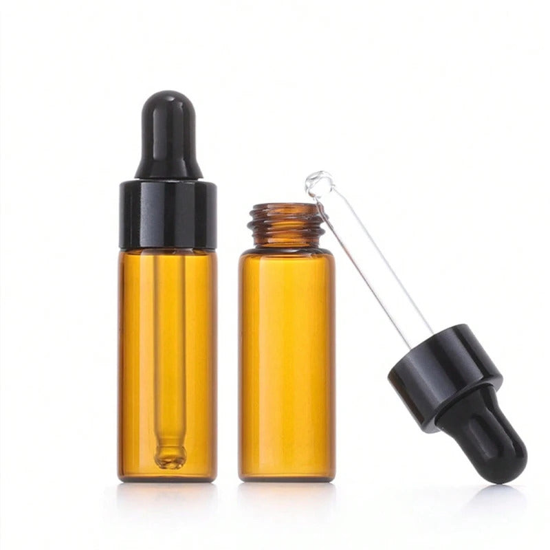 10 x 5ml AMBER GLASS DROPPER BOTTLES