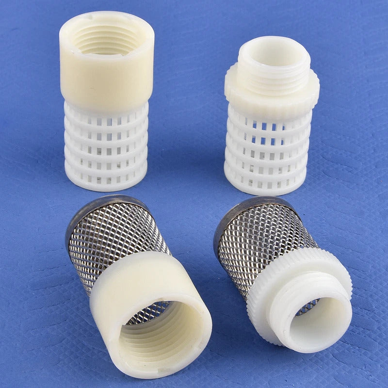 AQUARIUM / POND STAINLESS STEEL PLASTIC OUTFLOW STRAINER 1/2" 3/4" 1"
