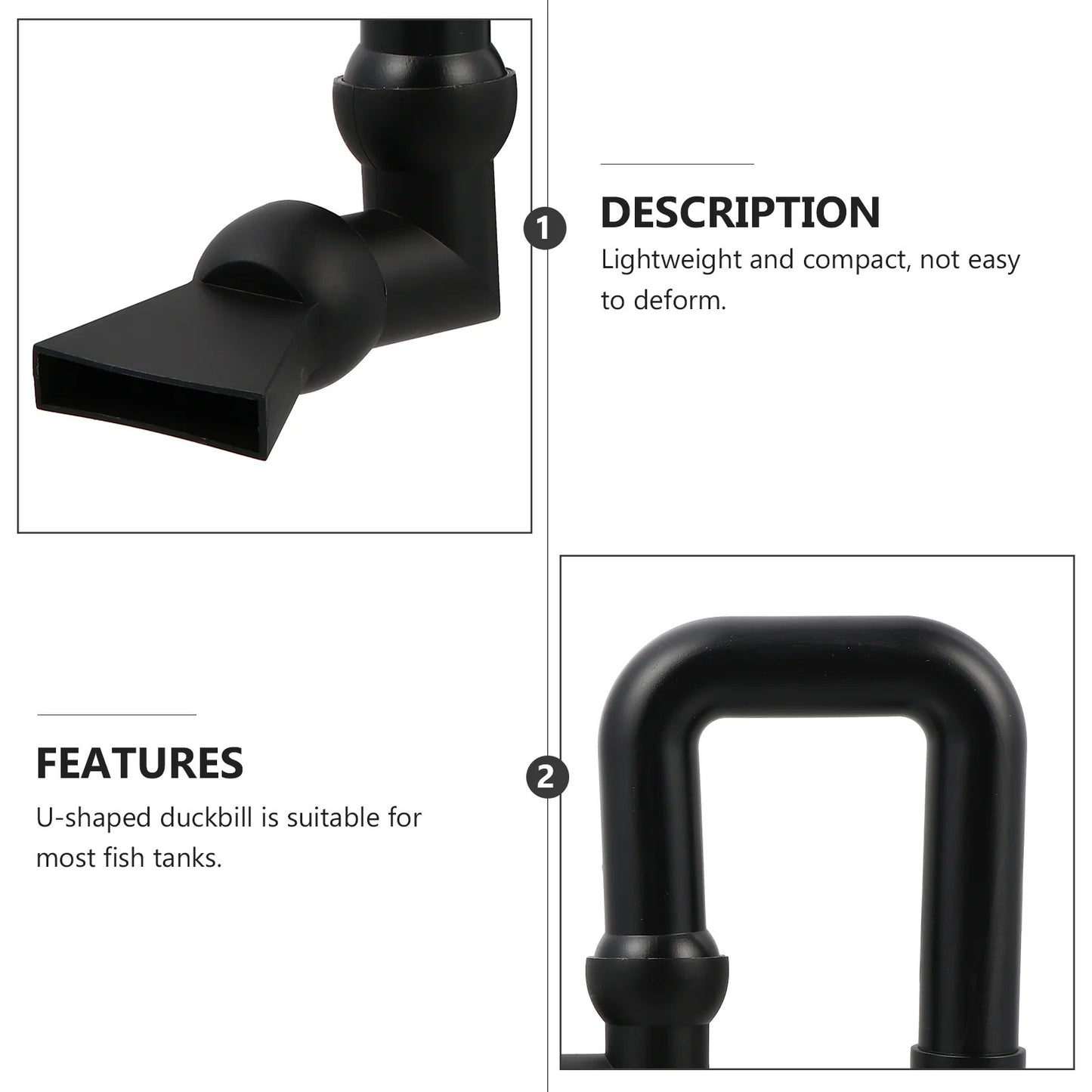 DUCKBILL U SHAPED AQUARIUM OUTLET PIPE 20mm 25mm