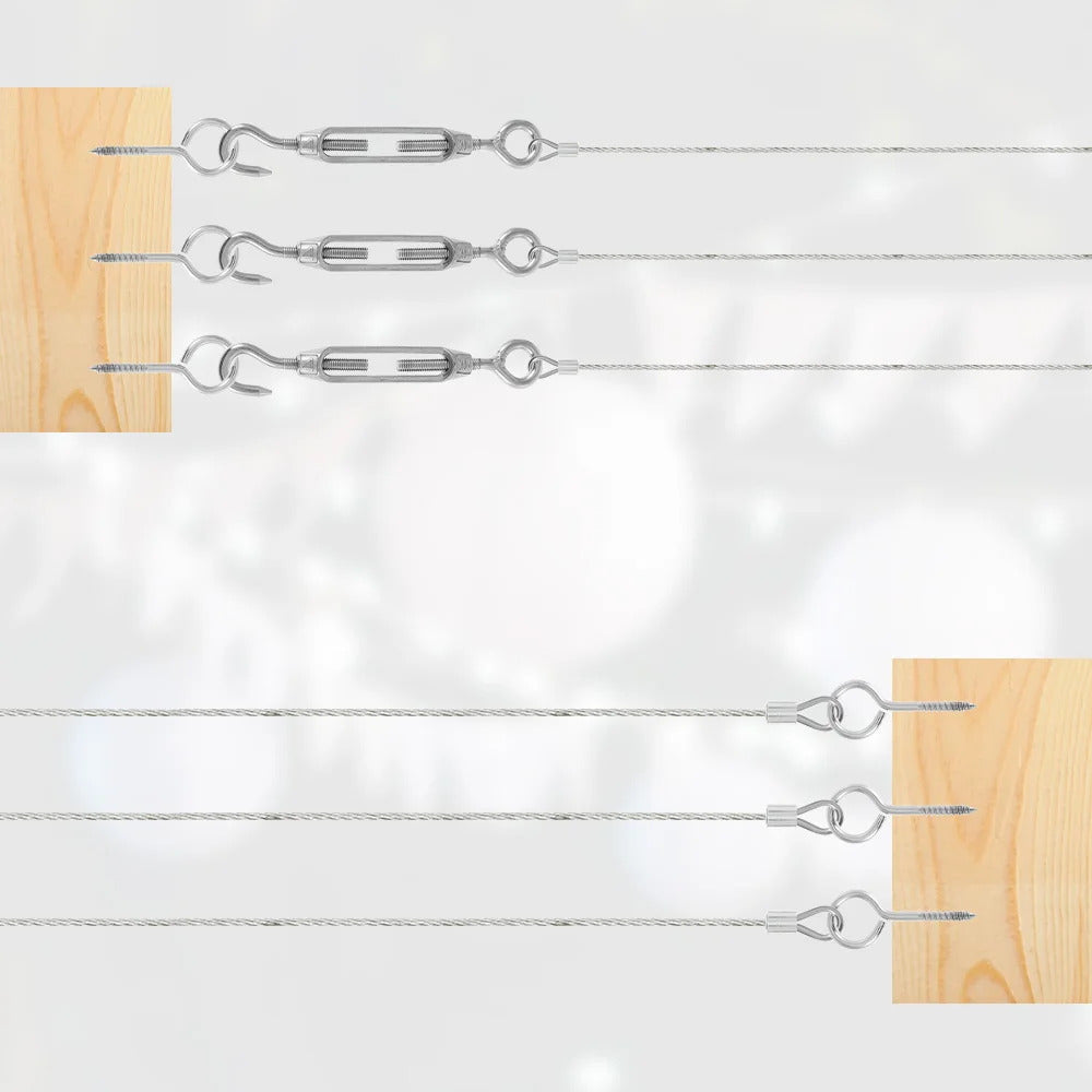 15m STAINLESS STEEL WIRE ROPE KIT
