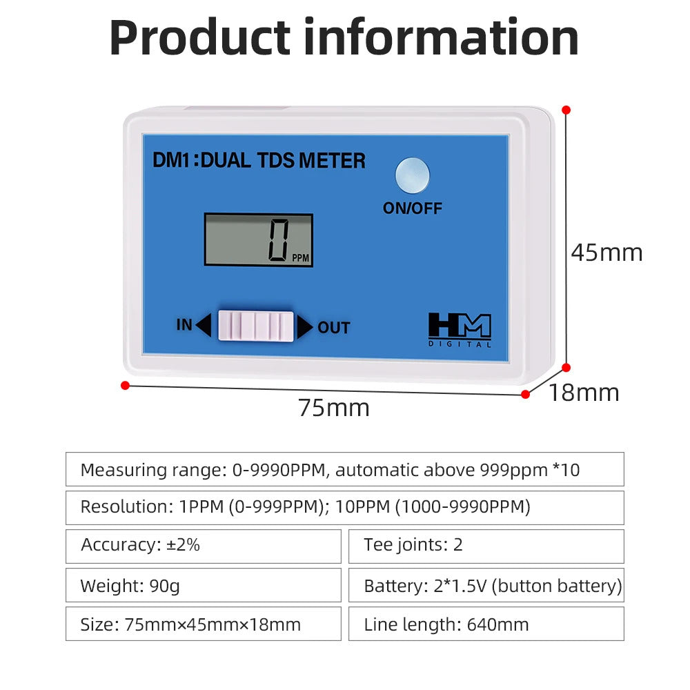 HM DIGITAL DUAL TDS METER