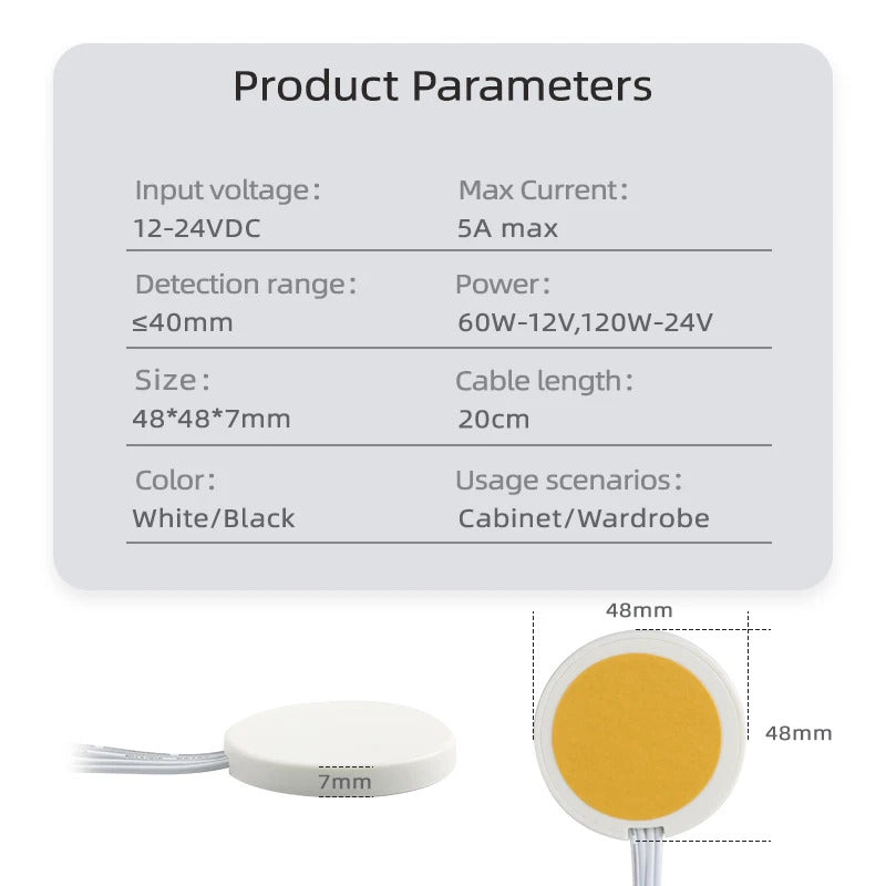 12V / 24V DC HIDDEN DIMMING LIGHT TOUCH SWITCH 5A 60W