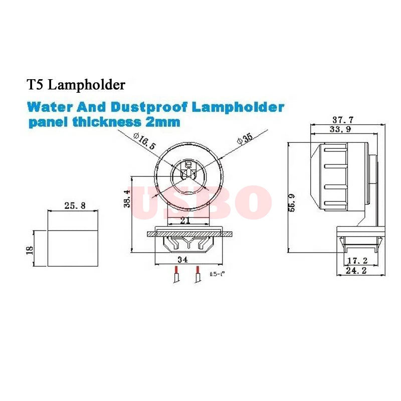 1 x AQUARIUM WATERPROOF & DUSTPROOF T5 & T8 LAMP HOLDERS