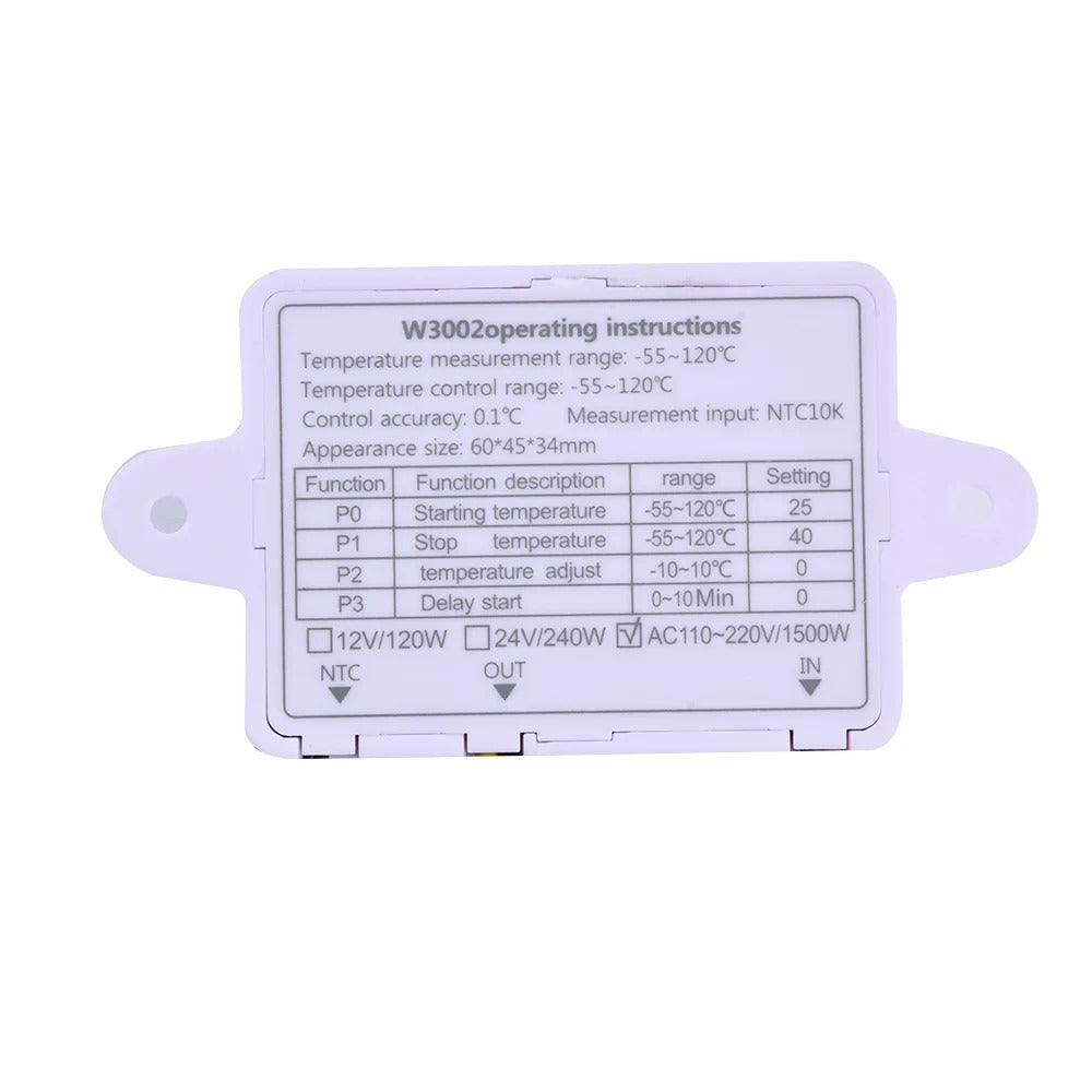 W3002 DIGITAL TEMPERATURE CONTROLLER 12/24V