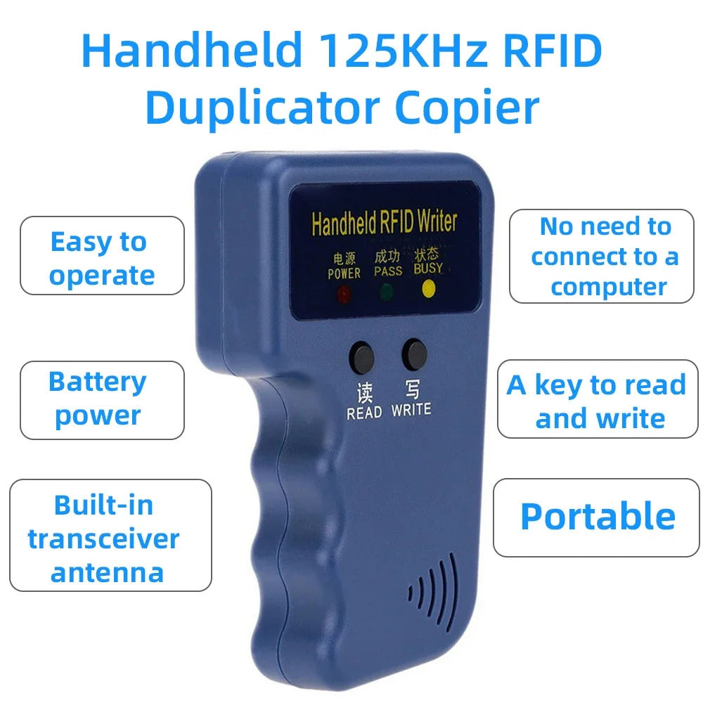 HANDHELD 125KHz EM4100 5200 RFID CARD WRITER COPIER