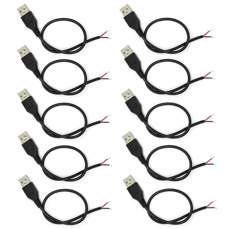 10 x USB 2.0 MALE PRE WIRED 2 PIN