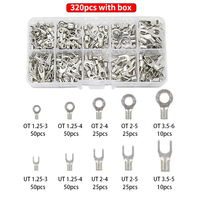 320 x 10 in 1 NON INSULATED FORK RING CRIMP TERMINALS
