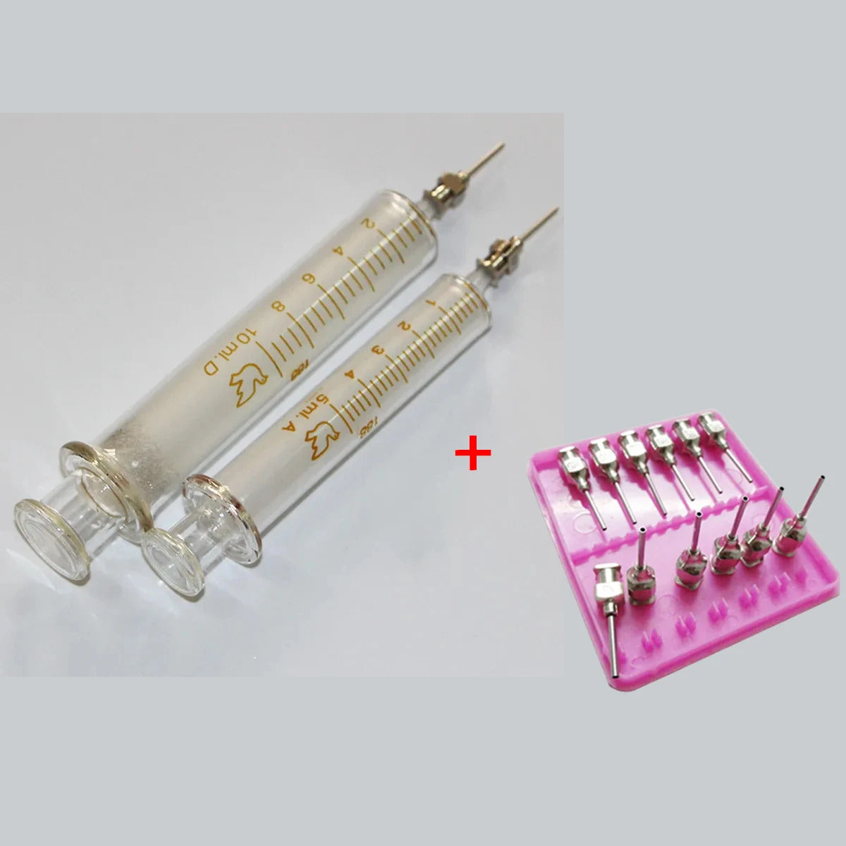 5ml & 10ml GLASS SYRINGE SET WITH 14 DISPENSING ENDS
