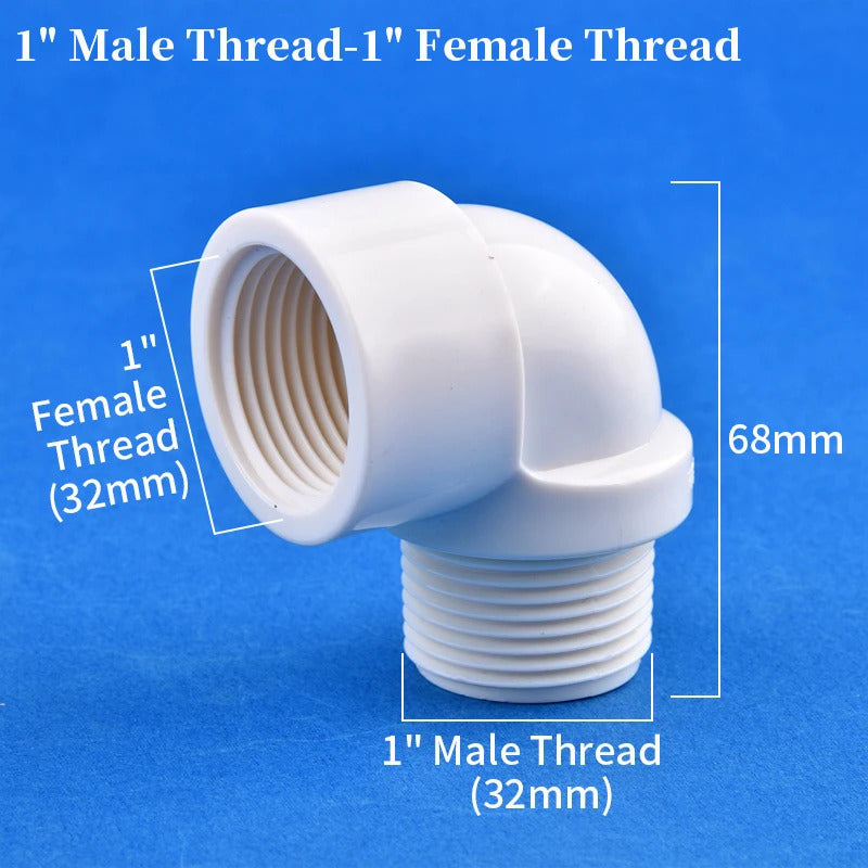 PVC THREADED ELBOW - 1/2" 3/4" 1" INCH