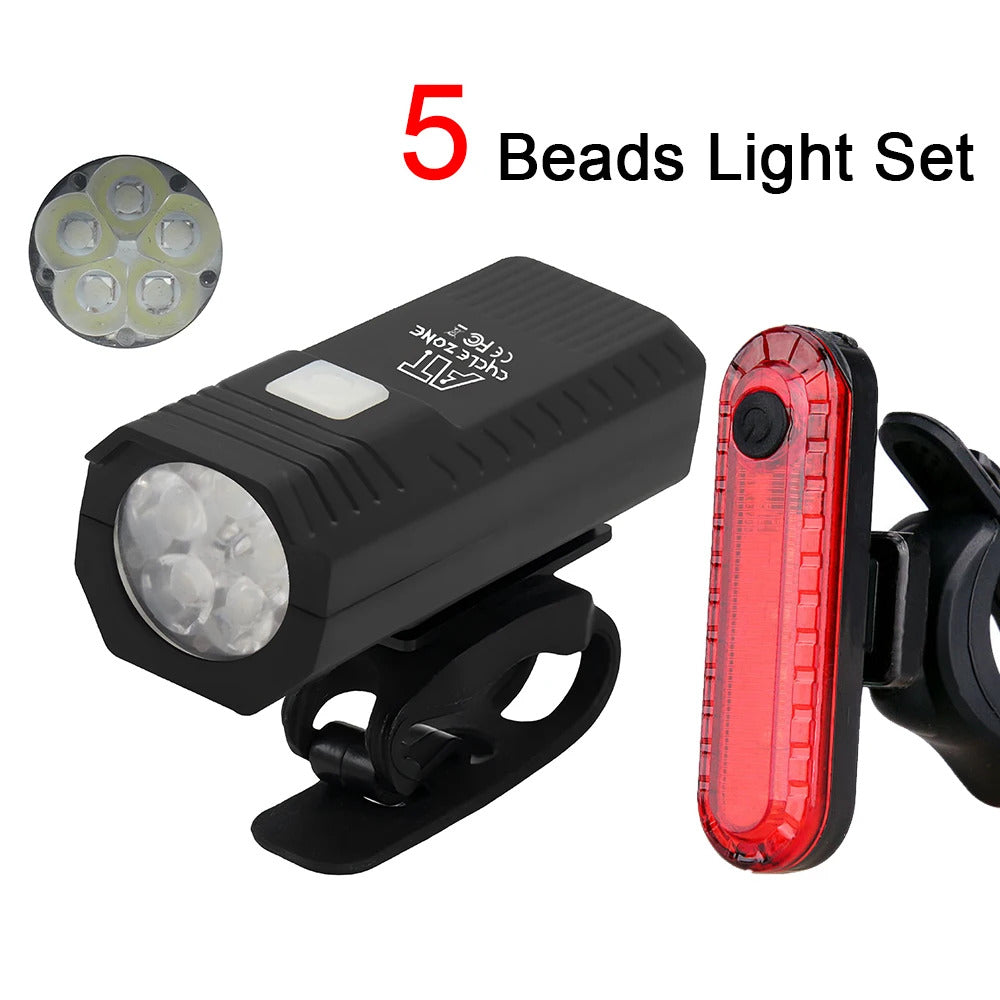 USB RECHARGEABLE LED BIKE LIGHT SET