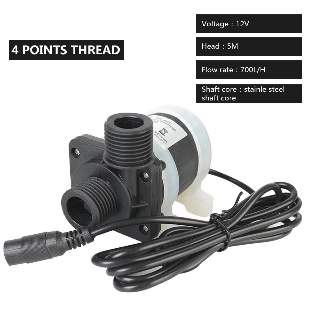 12v SILENT WATER PUMP - THREADED INLET & OUTLET