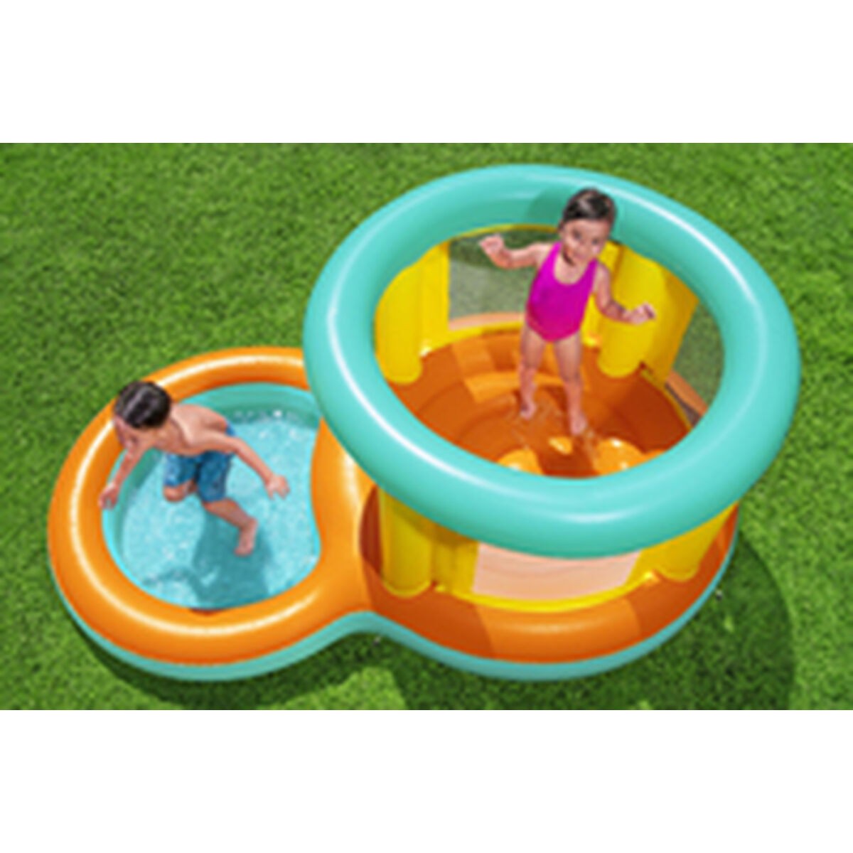 BESTWAY JUMPTOPIA BOUNCER & PADDLING POOL 2.39m x 1.42m x 1.02m PLAY POOL