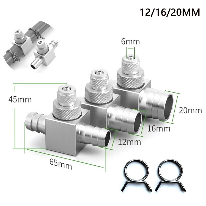 AQUARIUM CO2 INJECTION TEE FITTING 12 16 20mm