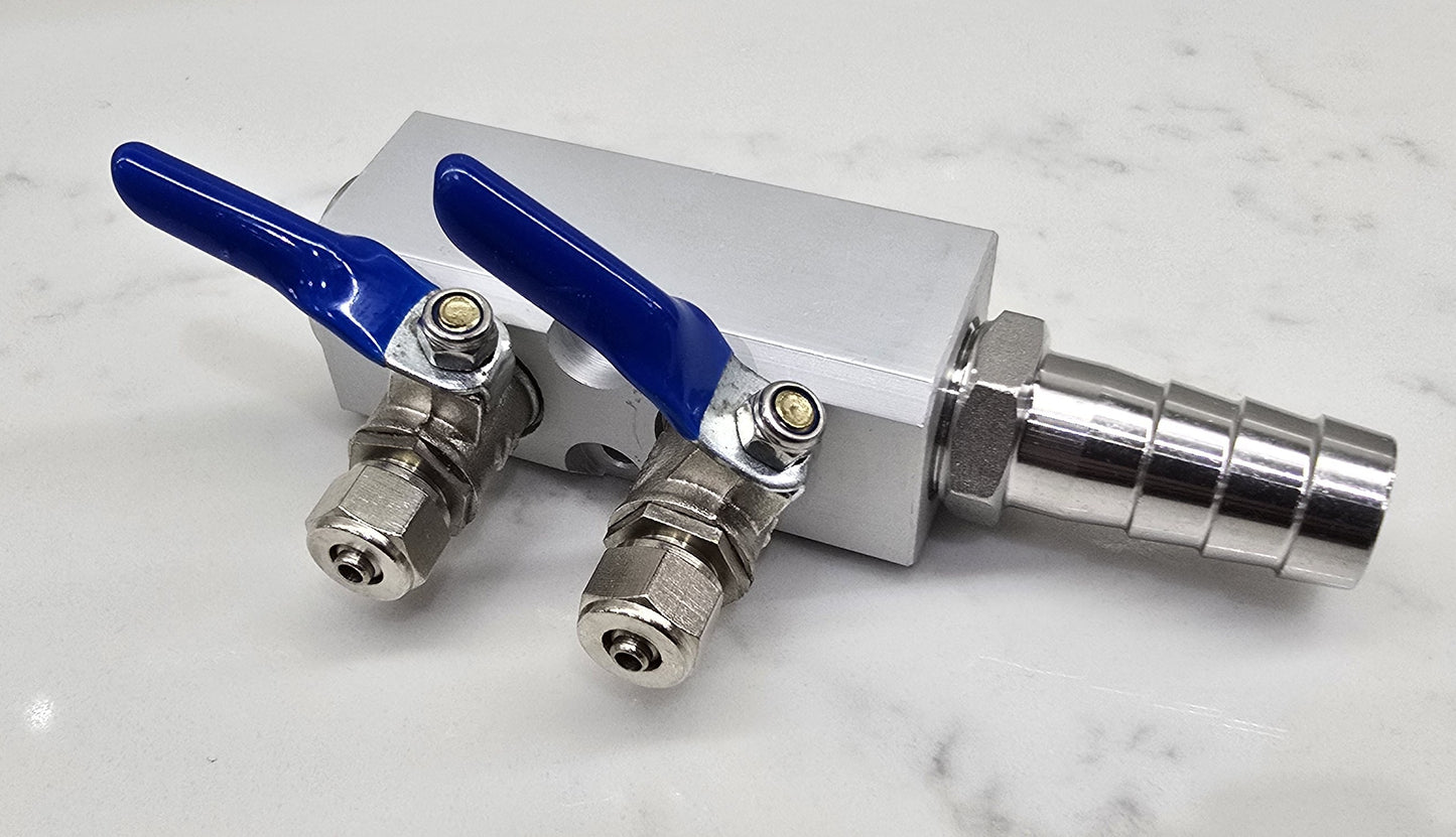 MANIFOLD BLOCK WITH TAPS 6 5 4 3 2 WAY