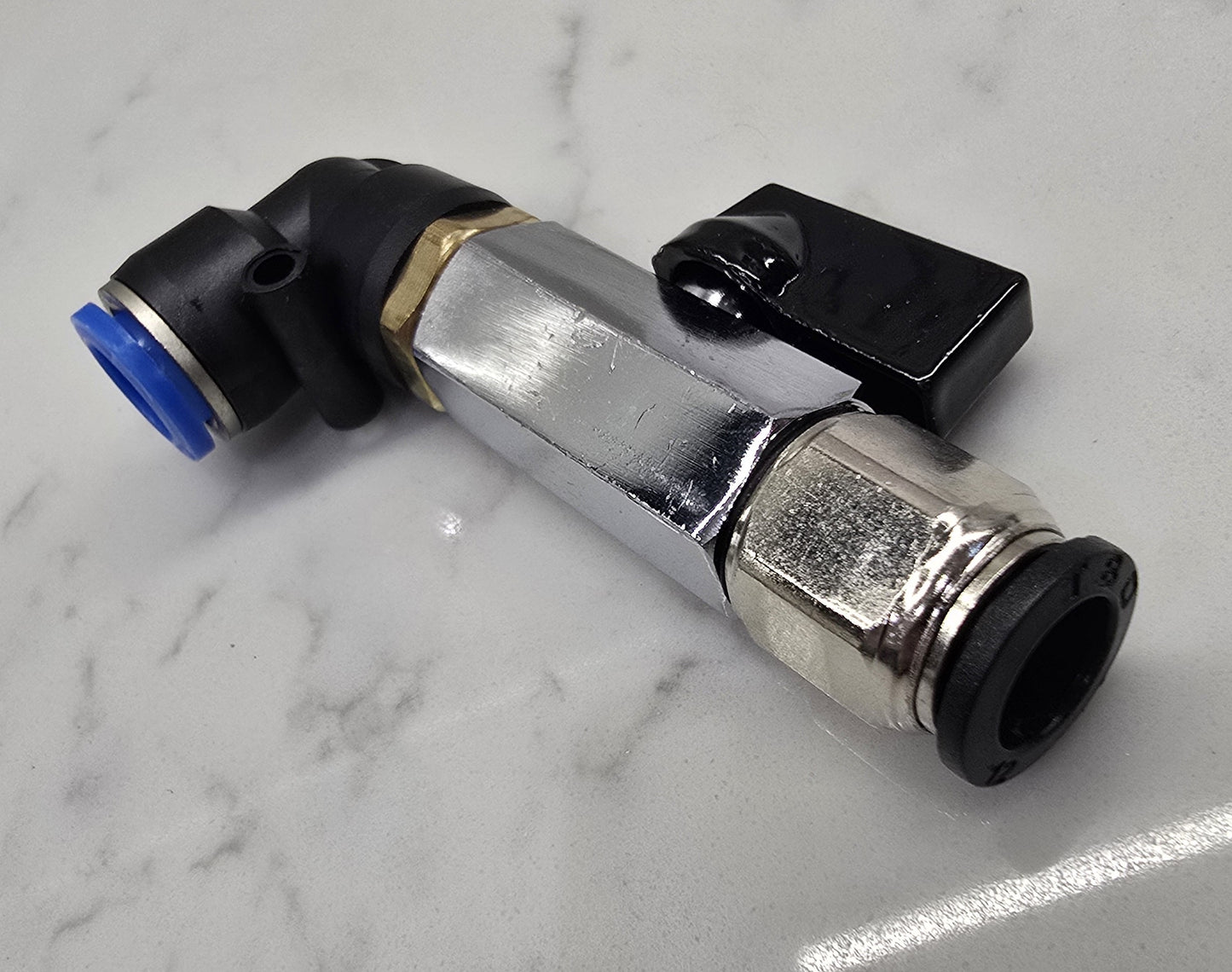 EVOLUTION AQUA 3/8" MINI BALL VALVE, BSP, 12mm PUSH FIT CONNECTOR EASYPOD